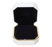 Phefop Based on The Elegant Square Design of LED Jewels Illuminated for The Proposal and The Commitment, The Custody of The Plastic Shell for Women and Mothers, 76 X 76 X 53 Mm (White)