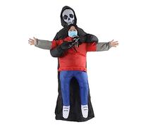 Phefop Black Scary Ghost Inflatable Costume, Polyester, Funny Design, Perfect for Halloween Parties and Cosplay Events