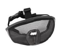 Phefop Breathable Bulldog Muzzle Short Nosed Dog Muzzle Flat Face Dog with Buckle 3 Hole Design for Anti Biting Chewing Licking (Grey S)