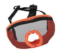 Phefop Breathable Bulldog Muzzle Short Nosed Dog Muzzle Flat Face Dog with Buckle 3 Hole Design for Anti Biting Chewing Licking (Orange S)