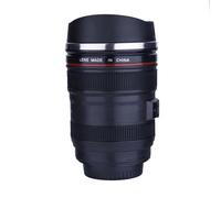 Phefop Camera Lens Travel Mug, Stainless Steel Insulated Tumbler, Leakproof Travel Coffee Cup, Perfect for Photographers and Adventurers (Five Generations (Black))