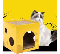 Phefop Cat -home Cardboard Cheese Scratching Legs That Lived a Long Way of Scratch Cat Cabin to Rest for Lovers of