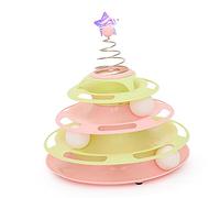 Phefop Cat Toy Roller, Interactive Turntable Track Toy with 3 Levels and Balls for Batting, Chasing, Easy to Clean, Ideal for Indoor Cats (Type 4)