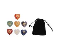 Phefop Chakra Healing Stones Heart Shape, Amethyst Crystal Set (Heart | Calming Meditation Focus, Heart Shape Adds Peaceful Touch To Desks Or Gardens, Supports Yoga And Breathing