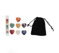 Phefop Chakra Healing Stones Heart Shape, Amethyst Crystal Set (Heart | Calming Meditation Focus, Heart Shape Adds Peaceful Touch To Desks Or Gardens, Supports Yoga And Breathing