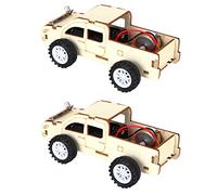 Phefop Controlled Vehicle Wooden Mechanical Model Car Kits, DIY Engineering Set for Kids and Adults with Voice Control and Creative Learning