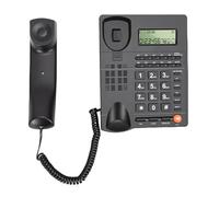 Phefop Corded Landline Phone Caller ID Large Key Speaker Desk Telephone (Black)