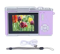 Phefop Digital Zoom Camera, 48MP 1080P 2.4 Inch Flip Screen 800mAh Battery 4 Hours Recording Time Autofocus Vlogging Camera with LED Fill Light for Teens Adult Beginner (Purple)
