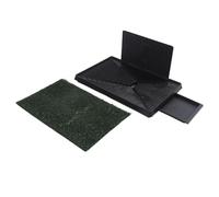 Phefop Dog Grass Pee Pads, 3 Layer System Reusable Artificial Grass Potty Tray for Indoor Small Dogs, with Drainage Base for Easy Cleaning (Large Size with Baffle)