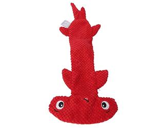 Phefop Dog Squeaky Toy, No Stuffing Interactive Chew Toy for Small Medium Large Dogs Teeth Cleaning Kill the Time Relief Boredom (Red)