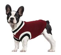 Phefop Dog Sweater Pullover Knitted Vest V Neck Warm Windproof Comfortable Soft for Small Pets Cats Dogs Rabbits Chinchillas with 3D Tailoring Process (XS)
