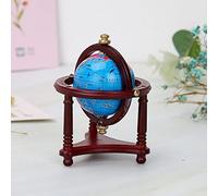 Phefop Dolls House Mini Globe, Wooden Decor for 1/12 Scale Dollhouse, Fun Educational Toy for Kids and Toddlers with Realistic Design (Mahogany)