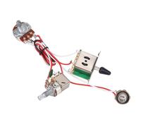Phefop Electric Guitar Wiring Harness Prewired Kit 3 Way Switch 500K Pots Volume Tone Control with 2 Screws 6 Nuts 3 Gaskets for Electric Guitar