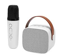 Phefop Enhanced Sound Mini Karaoke Machine, Speaker and No Wire Microphone, Portable... (White)
