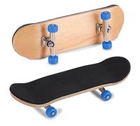 Phefop Finger Skateboard, Wooden Mini Skateboard with PU Shock Absorber, Stress Relief Fidget Toy for Office and Study, Collectible Desktop Toy for Adults and Teens (Dark Blue)