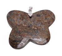 Phefop Hand Carved Crystal Stone Wing Shaped Pendant Ornament, Glossy Decoration for Home and Office Spaces, Ideal for Jewelry Making (Dark Brown)