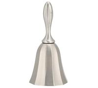 Phefop Hand Dinner Bell, Silver Steel Bell, Zinc Alloy Retro Ancient Tin European Style Tablebell, with Geometric Modeling, for Restaurant Hotel Class Signalbells Decoration Gift