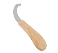 Phefop Horse Hoof Knife Equine Hoof Cutter Trimmer with Curved Cutter Sawtooth Edge Rubber Wood Handle for Horseshoe Trimming