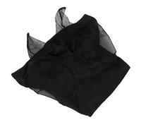 Phefop Horse Mesh Fly Mask, Breathable Elastic Mesh with Ears, Lightweight Horse Fly Mask for Equine Comfort, Size 44x36cm for Riding (Black)