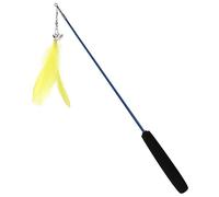 Phefop Interactive Cat Toy, Plastic Funny Retractable Cat Wand, Extendable Length for Indoor Cats and Kittens 14.8 to 26.2 Inches (Yellow)