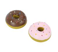 Phefop Interactive Training Toy for Dogs, Safe Latex Material Doughnut Shape Toy Set, 2PCS Brown Pink
