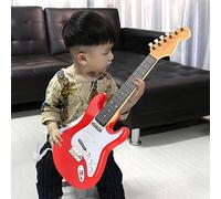 Phefop Kids Electric Guitar Toy, Plastic Material, Fun Music Playback and Recording Mode for Boys and Girls, Lightweight and Portable for On-the-Go Play (Red)