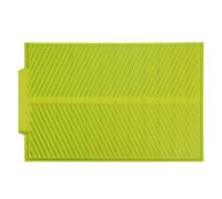 Phefop Kitchen Drain Mat, 15.35×9.84in Rectangle Silicone Drain Tray Heat Tolerant Dish Drying Mat for Sink Dish Soap Sponge Holder Countertop RV Campers Travel (Green)
