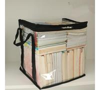 Phefop Lightweight, Transparent Portable Book Carrying Bag, Clear Book Storage Bag for Students, Offices, and Homes, and Portable (L(330 X 184mm / 12.99 X 7.24in))