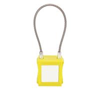 Phefop Lockout Tag Label Steel Cable Locks with 2 Keys Maintenance Equipment, Stainless Steel/plastic Engineering/brass/brass (Yellow)
