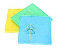 Phefop Mathematical Manipulative Material Array Block Geo Board Set, Educational Toy for Kids with Rubber Bands STEM Shape Puzzle Brain Teaser Toy 5.3 X 5.3 Inch