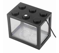 Phefop Mini Aquarium, Tabletop Mini Aquarium, Set, Tropical Fish, Set, Fish Breeding, Tabletop Decoration, Breeding, Energy-saving, Quiet, Rechargeable, (Black)