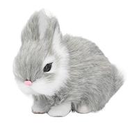 Phefop Miniature Plush Rabbit Stuffed Animal, 5.1 Inch Hyper Realistic Soft Bunny Doll for Table and Garden Decor, Durable Artificial Fur Toy, for Birthday and Holiday (Grey)