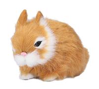 Phefop Miniature Plush Rabbit Stuffed Animal, 5.1 Inch Hyper Realistic Soft Bunny Doll for Table and Garden Decor, Durable Artificial Fur Toy, for Birthday and Holiday (Orange)
