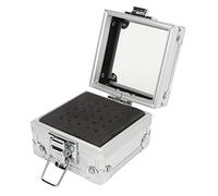 Phefop Nail Drill Bit Holder, Aluminum Alloy Nail Storage Box for Artists, Organizer for Drill Bits and Polishing Heads (Silver)