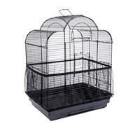 Phefop Nylon Mesh Bird Cage Seed Catcher with Stare Barrier, Heavy Duty Elastic Skirt, Soft Nylon Material, Adjustable Size, Providing No Mess Surround, Cozy Sleep Oasis (Black, Large)