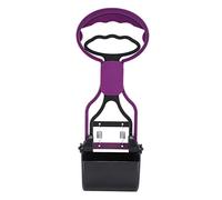 Phefop Pet Pooper Scooper, Spring Driven Cat Faece Scooper Cat Dog Waste Cleaner Tool with Garbage Bag for Outdoor Animal Faeces Pick Up Easy to Use (Purple)