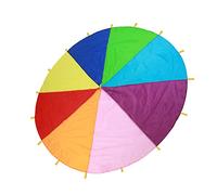 Phefop Play Parachute, Oxford Fabric Outdoor Exercise Parachute, Multicolored Play for Group Activities, Family Fun with 12ft Diameter (3.6m / 11.8ft)
