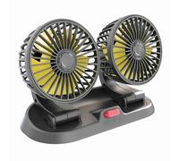 Phefop Portable Dual Head Car Cooling Fan with Rotatable 360°, 2 Speeds Strong Wind Dashboard Fan, Suitable for Most Vehicle on the Market, Low Noise Cigarette Lighter Plug (12V Type)