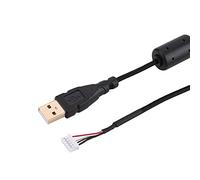 Phefop Replacement of the Universal Mouse Cable Appointed in Gold for or - Strong Thread for Players - 2m, Black (Black)