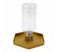 Phefop Reptile Water Dispenser Automatic Refill Water Bowl 6.3 X 5.9 X 5. in Hex Anti Slip Tray Detachable Tank for Terrarium Lizards Snakes Bearded Dragon Gecko (Khaki)