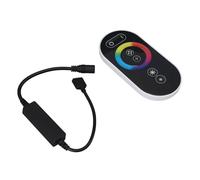 Phefop RF Dimmer Controller, Iron ABS RGB LED Controller DC 5 to 24V with 6 Key Touch Remote, Stepless Dimming Memory Function 30m Range for Strip Light Cabinet Counter Use