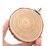 Phefop Round Wooden Springboard, Natural Log Bird Perch, Ideal Platform for Small Parakeets Cockatiels and Hamsters (6-8)