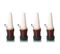 Phefop Self Watering Spikes, Ceramic Plant Waterer with Hose, 4 Pack Automatic Drip Irrigation Device, Root Watering for Indoor Potted Flowers and Vacation Houseplant Care