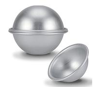 Phefop Semi Circular Cake Mold, 10cm Aluminum Alloy Hemisphere Chiffon Cake Pan Nonstick Ball Pan for Birthday Wedding Baking Kitchens Restaurant Anniversary Party
