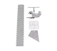Phefop Set of Guitar Measurement Tools with and Steel Kit of Leveling Rule Durable Neck Chord Chords for Luthier, Suitable for Measuring Guitar Pieces, Silver (Silver)