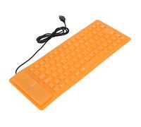 Phefop Silicone Keyboard, Oilproof Acidproof, 85 Keys Foldable Rollable Portable USB Wired, with Silent Soft Comfortable Touch, for PC Laptop in Harsh Environments (Orange)