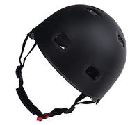 Phefop Sport Scooter Helmet, Black ABS and EPS Material, Shock Absorbing, Adjustable Chin Strap, Ideal for Skateboarding and Cycling (M)