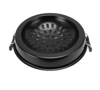 Phefop Thai Korean BBQ Grill Pan, Aluminum 2 in 1 Even Heating Hot Pot Grill for Shabu and Vegetables 30cm, Perfect for Family Gatherings (35cm/13.78in Black)