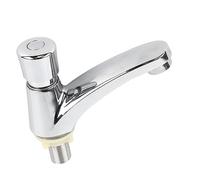 Phefop Time Delay Basin Sink Faucet, Copper Alloy Push Switch Self Closing Tap, Water Saving Automatic Shut Off Valve Anti Drip Leak Proof for Kitchen Bathroom Hotel Public Washroom