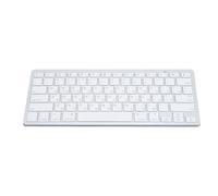 Phefop Ultra Thin Keyboard, BT Wireless Splashing Proof Bilingual Language Keypad for PC Computer Silver, Slim Design, Shock Absorbing Pads, Adjustable Feet (Russian)